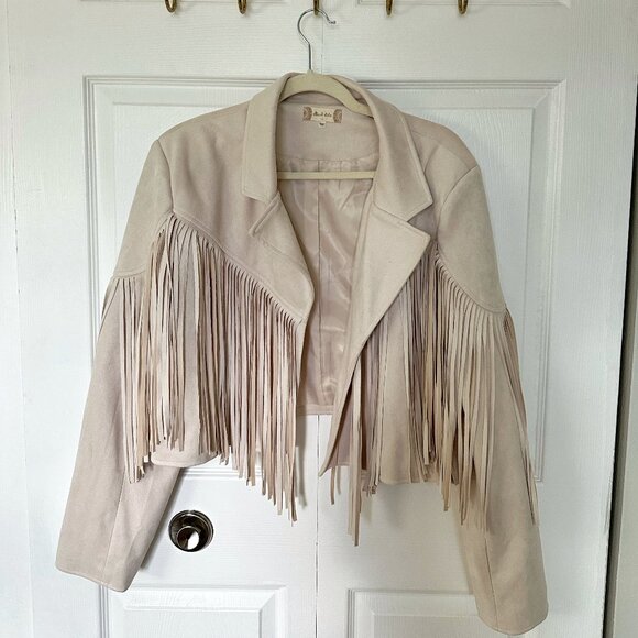 Altar'd State Cream Fringe Jacket - Picture 1 of 2